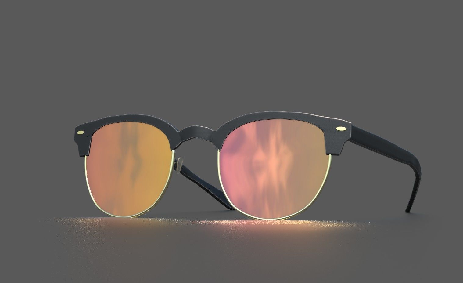 Sunglasses mirrored 3D model_4