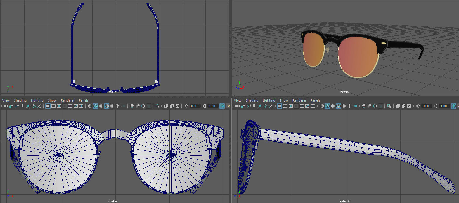 Sunglasses mirrored 3D model_15