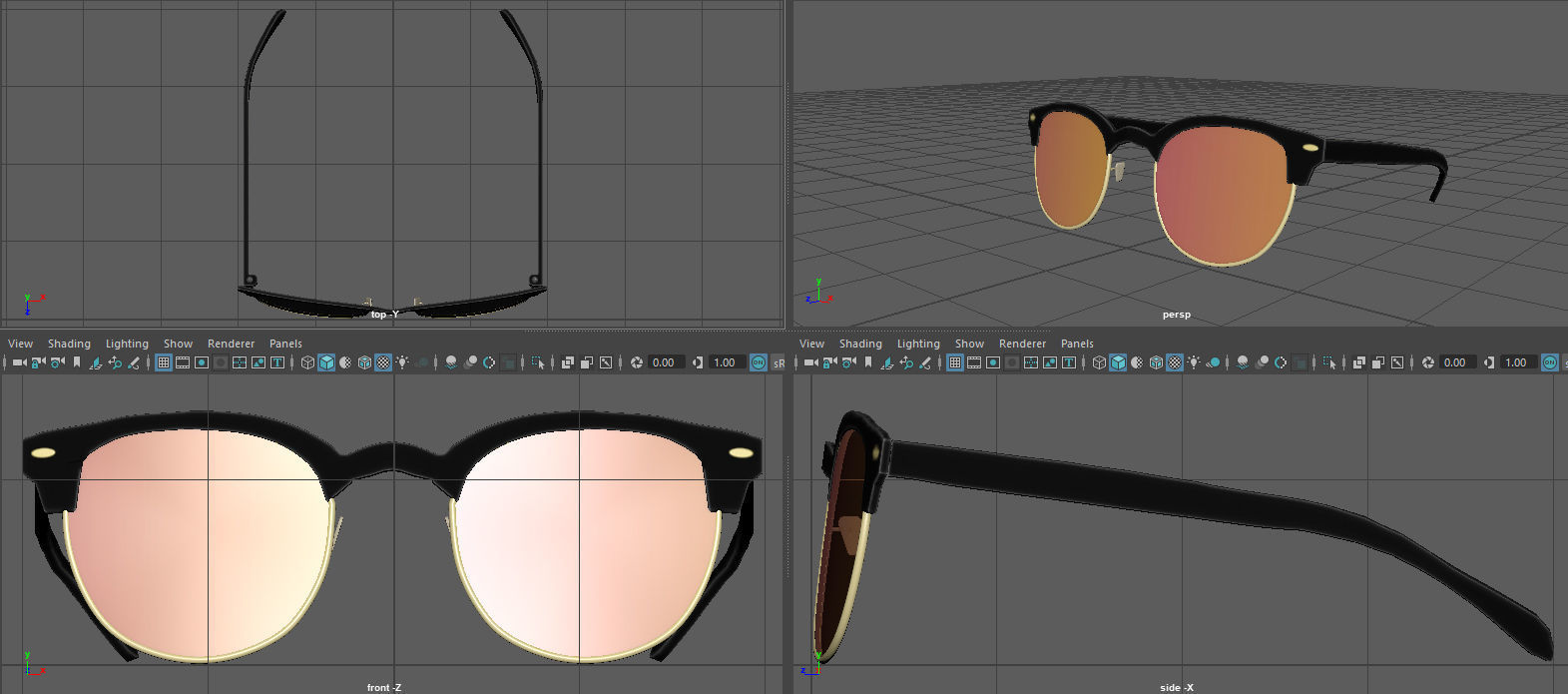 Sunglasses mirrored 3D model_13