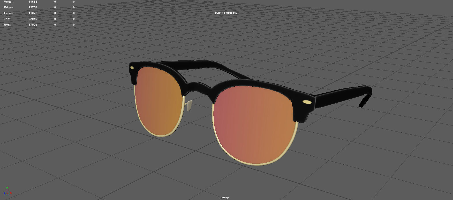 Sunglasses mirrored 3D model_8