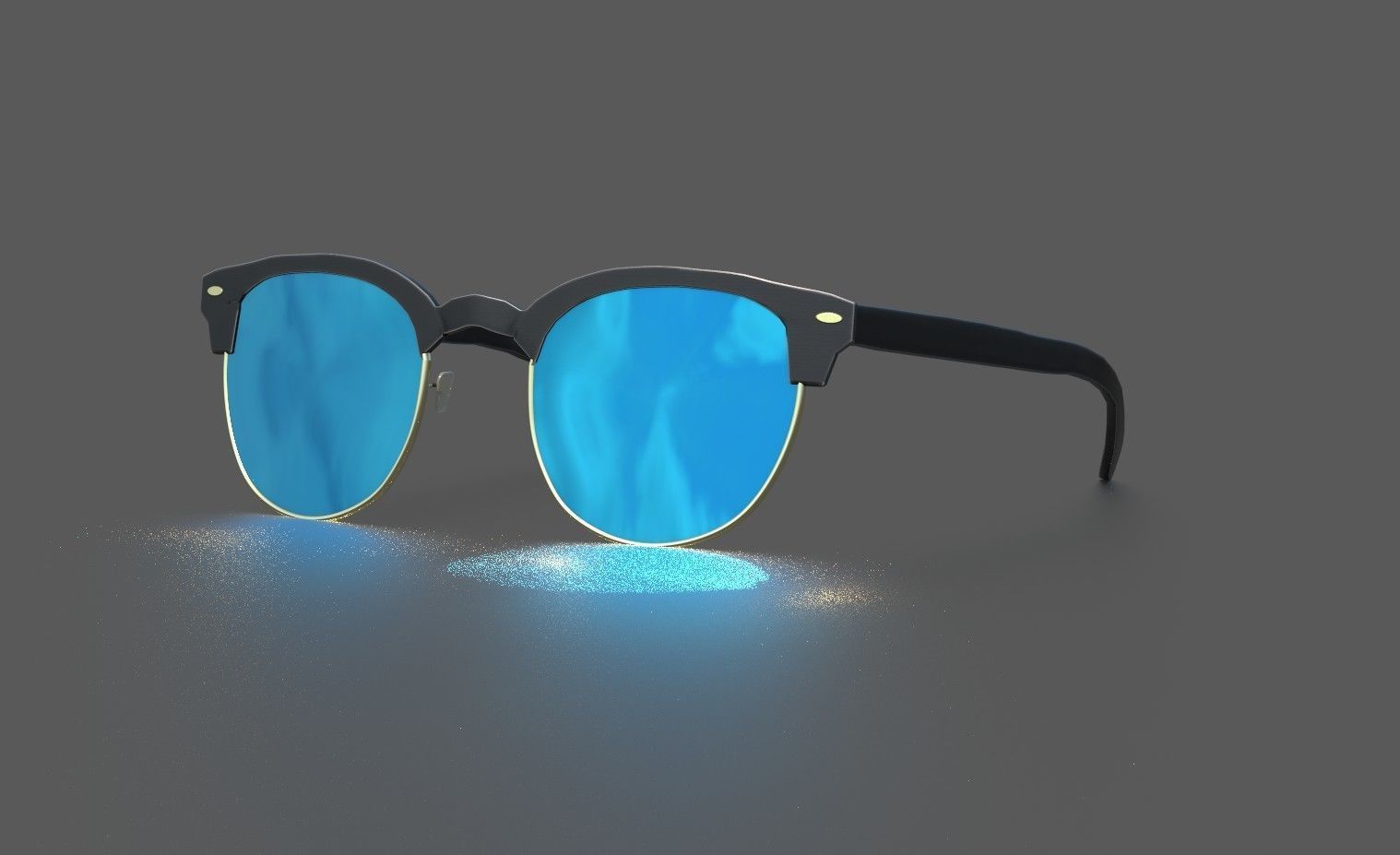 Sunglasses mirrored 3D model_5