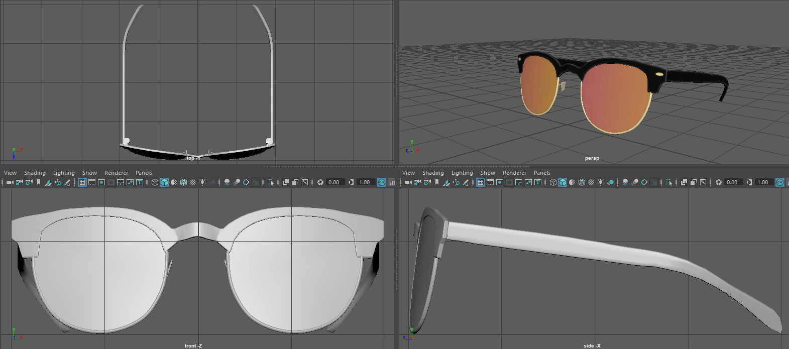 Sunglasses mirrored 3D model_14