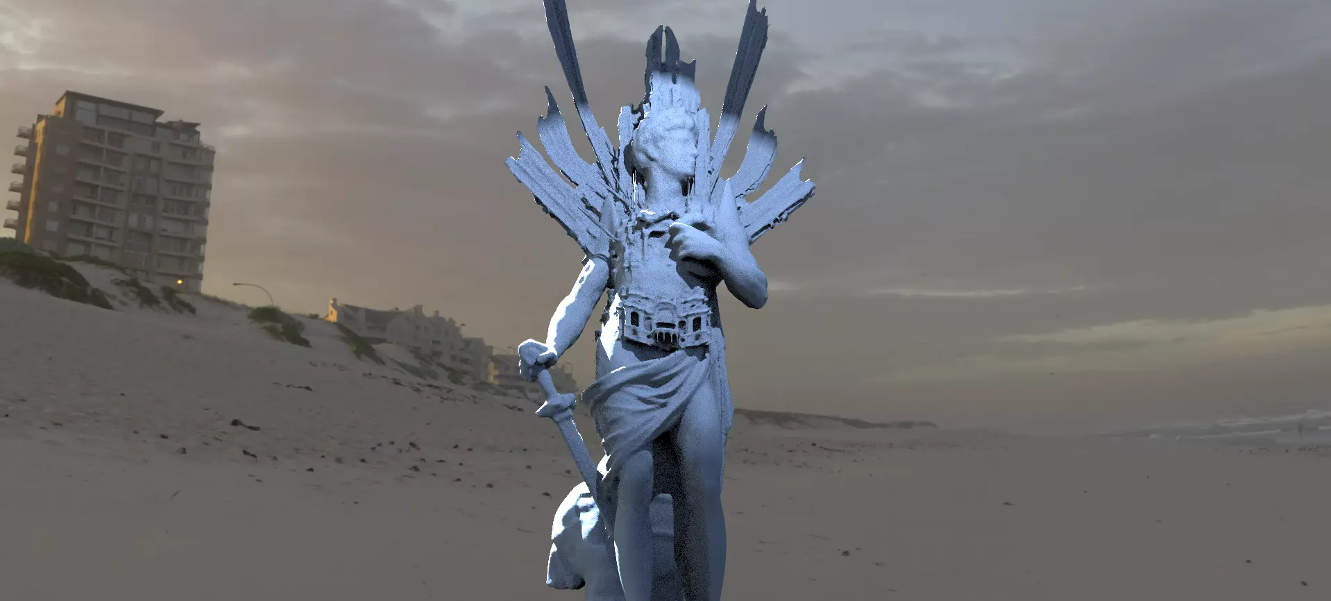 Roman God Mars Wings 3  3D model_0