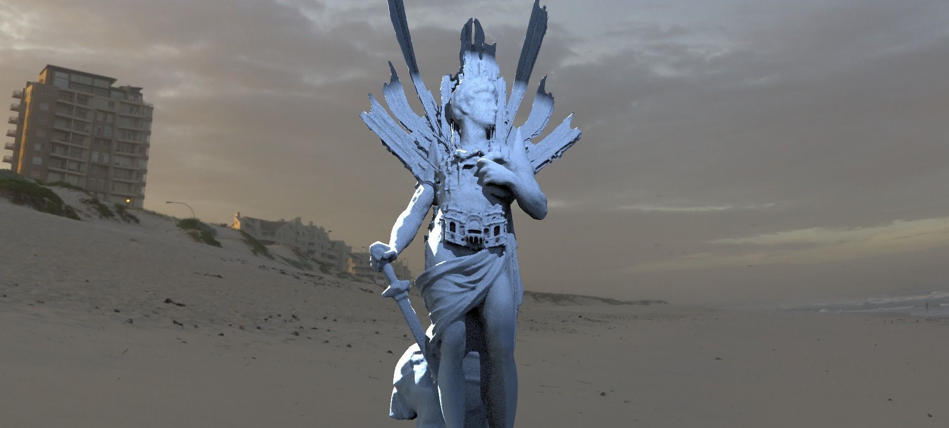 Roman God Mars Wings 3  3D model_1