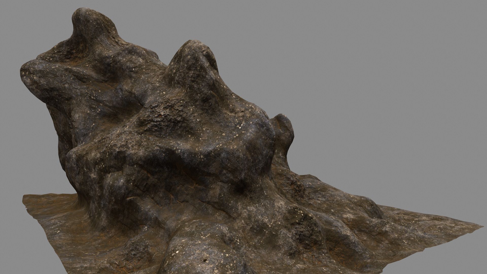 rock stone mount 3D model_1