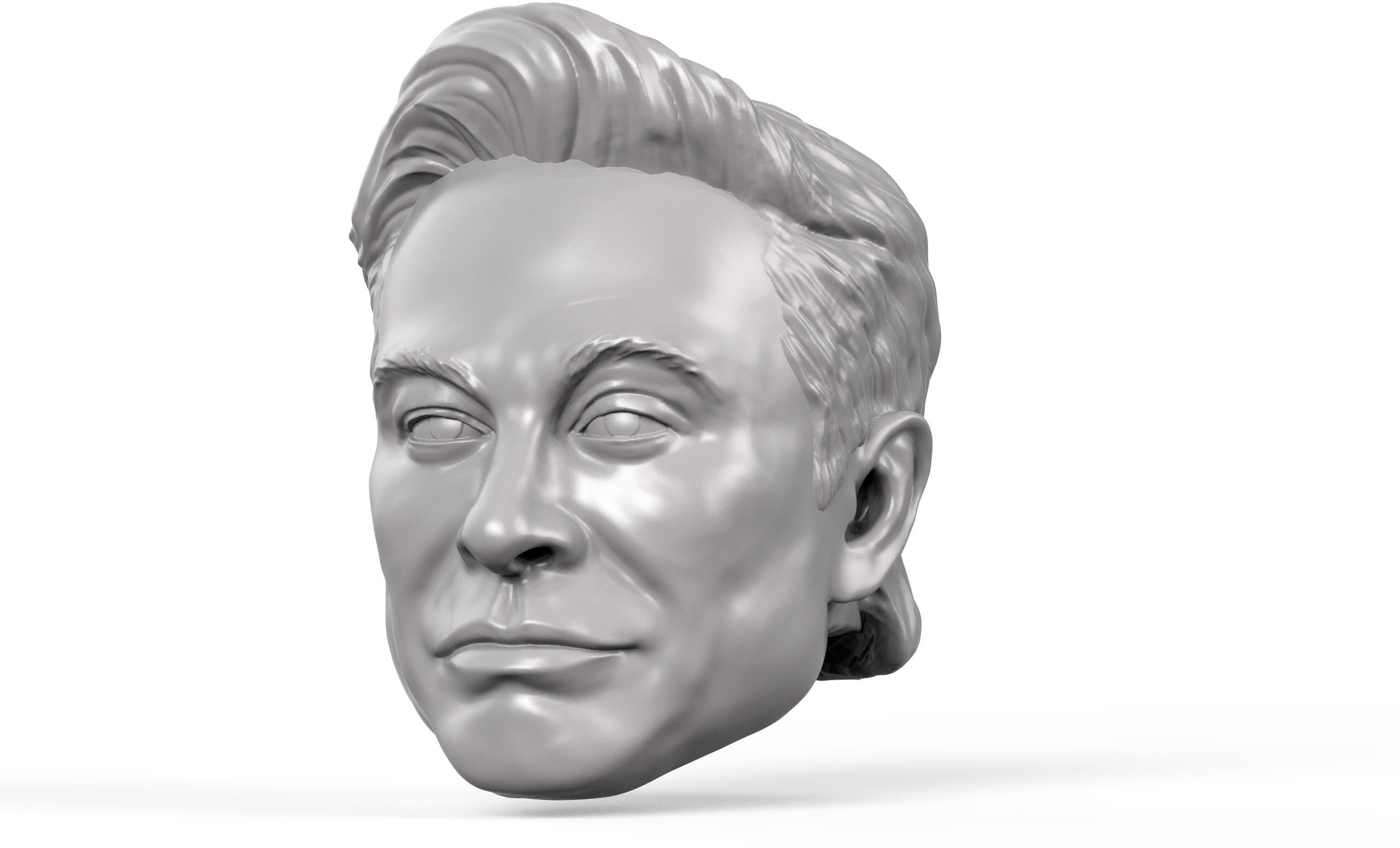 Elon Musk action figure portrait 3D print model_3