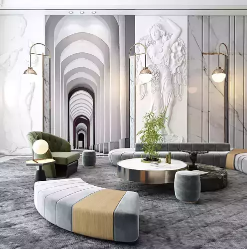 curved sofa 3D model