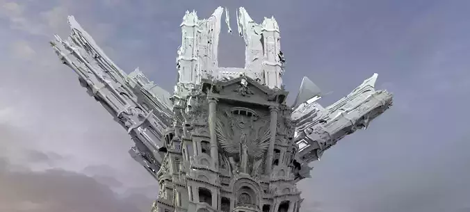 Angelic Gods Mars abstract Leaning tower 