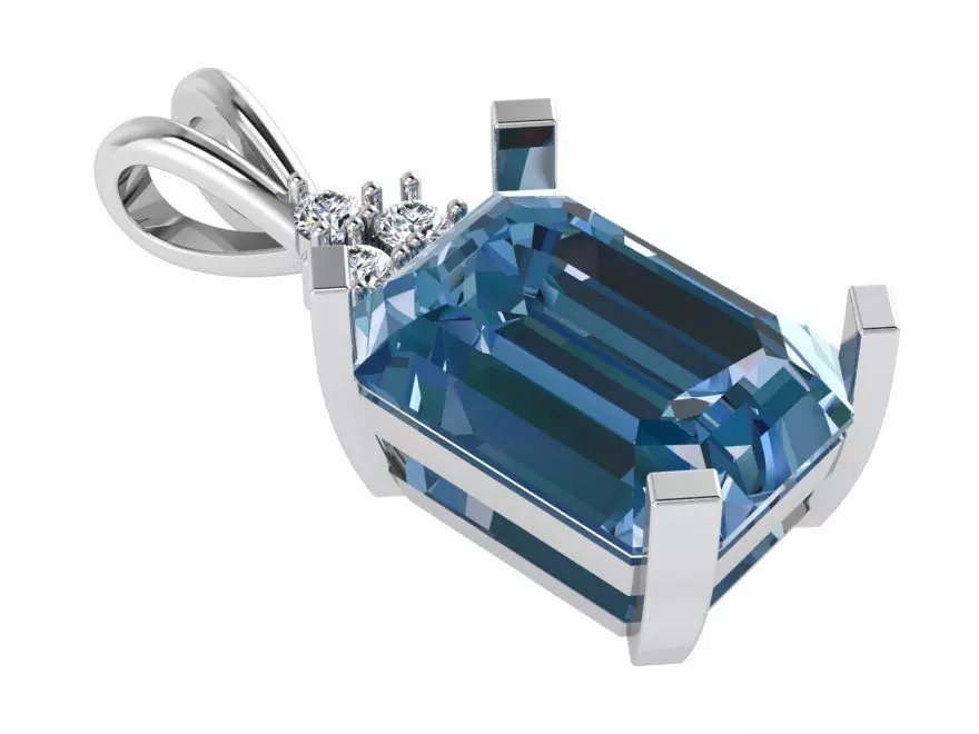 Emerald Pendant 1676 3D print model_0