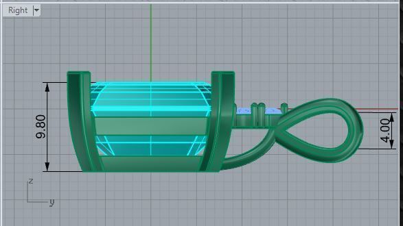 Emerald Pendant 1676 3D print model_6