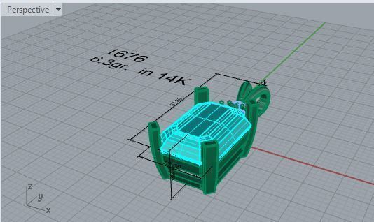 Emerald Pendant 1676 3D print model_7