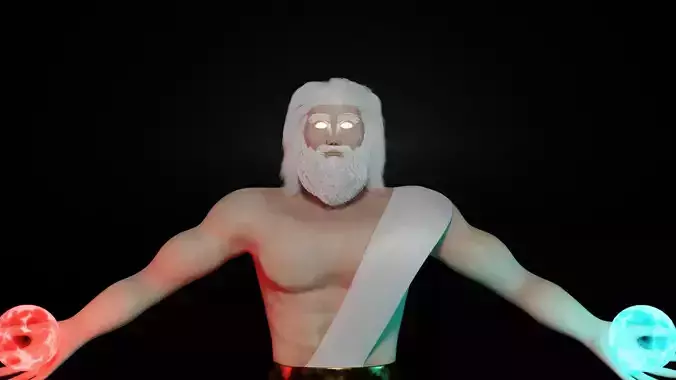 ZEUS 3D Model man holding ball