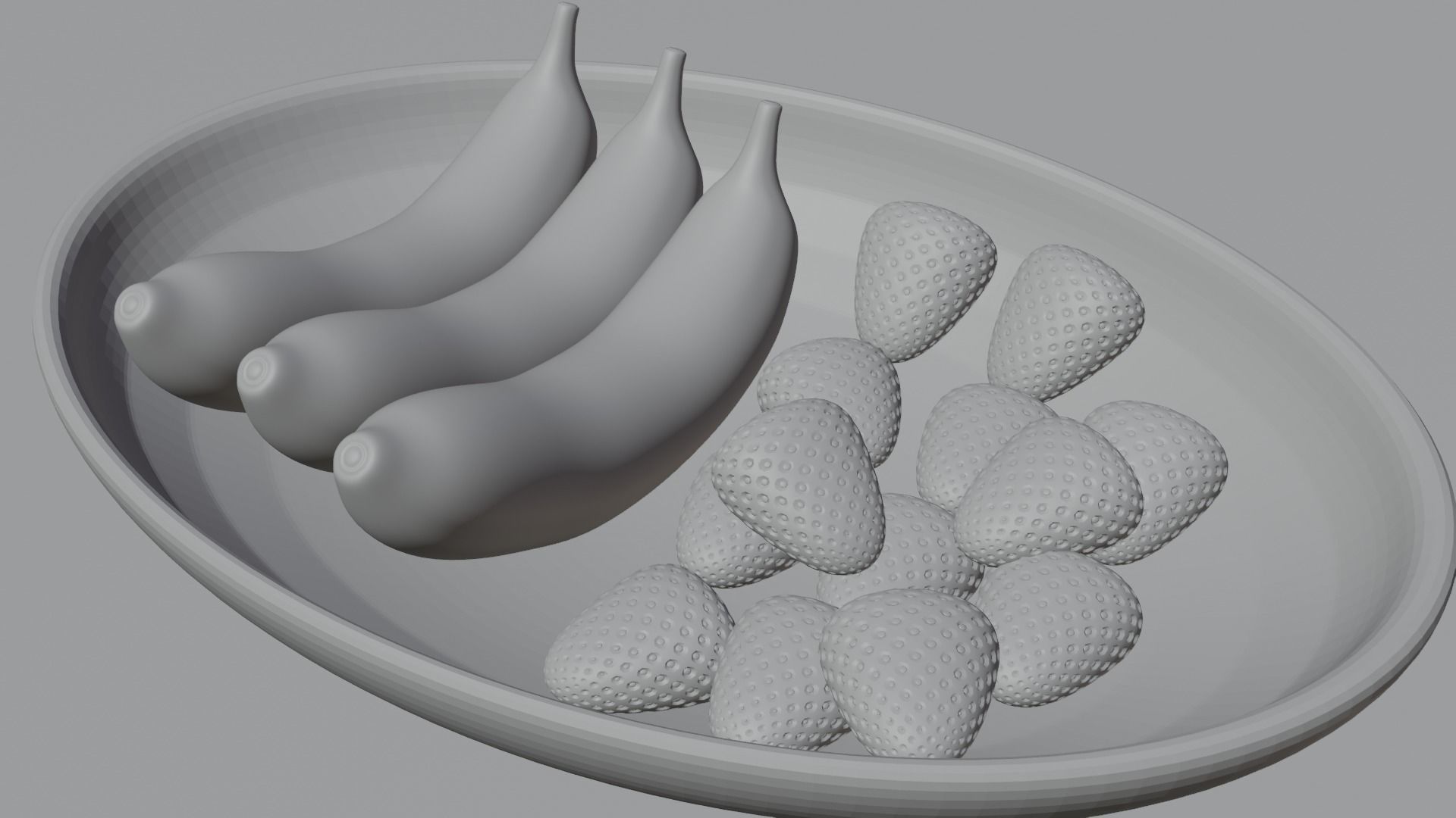 Banana and Strawberry 3D model_4