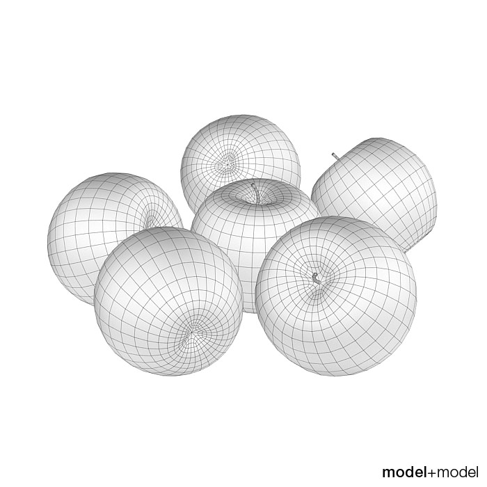 Green apples Free 3D model_1