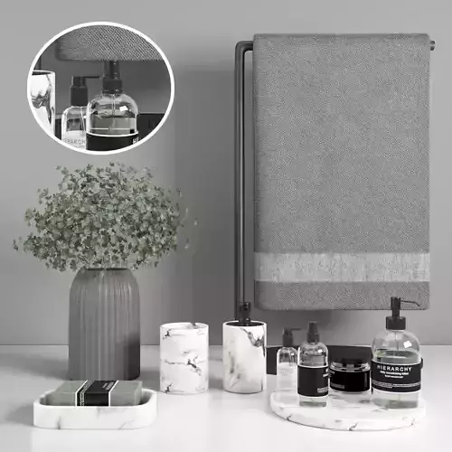 bathroom accessories set 50 3D model