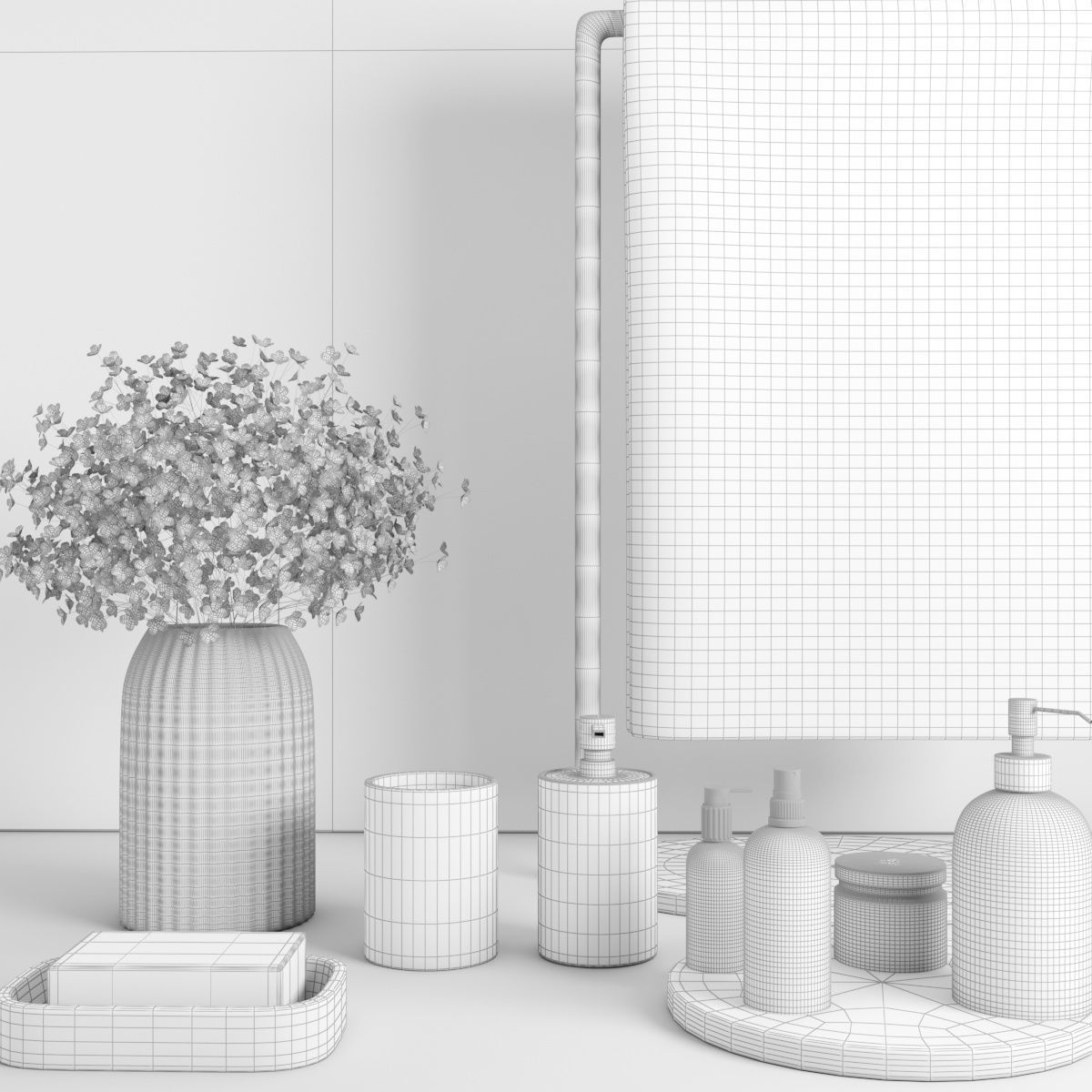 bathroom accessories set 50 3D model_5