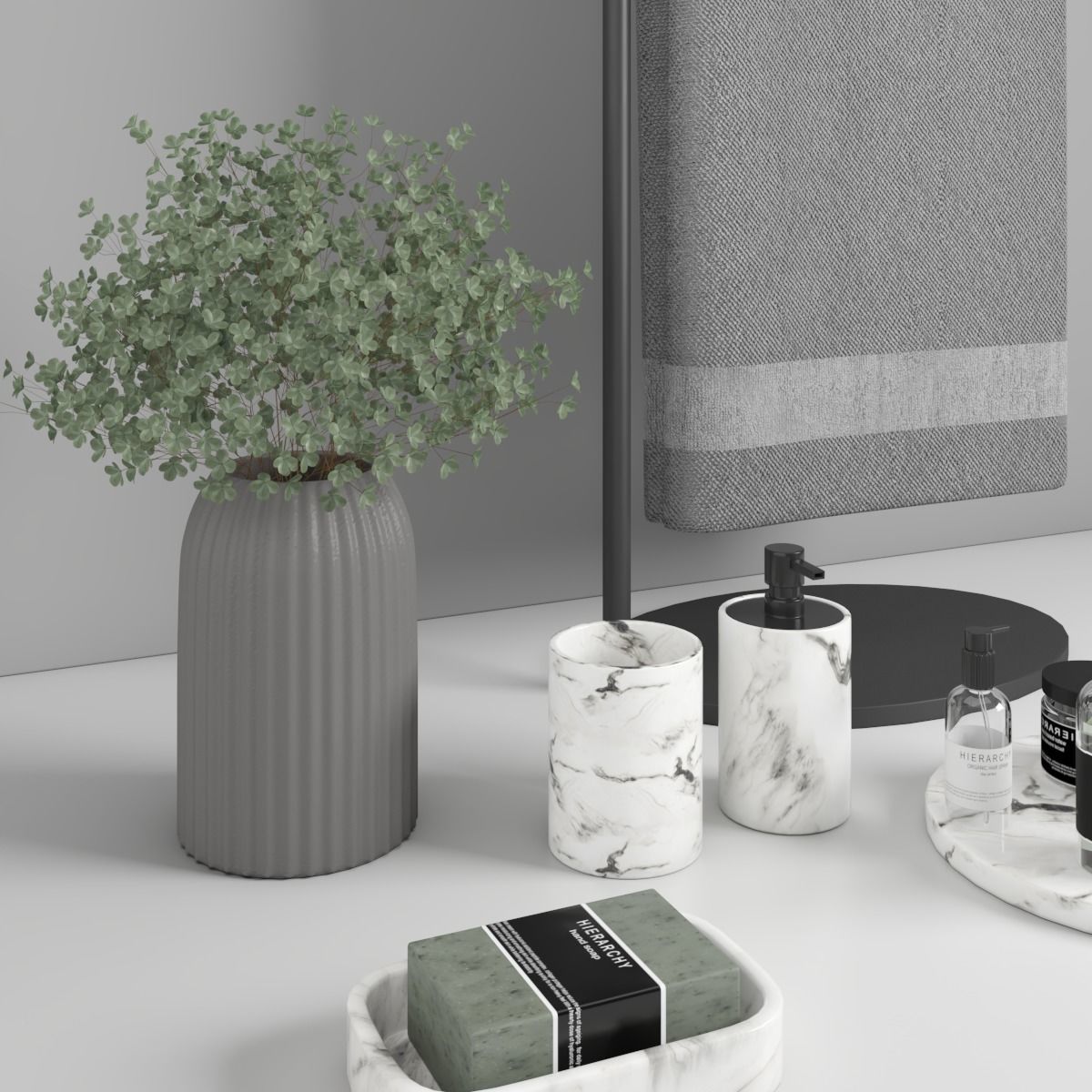 bathroom accessories set 50 3D model_3