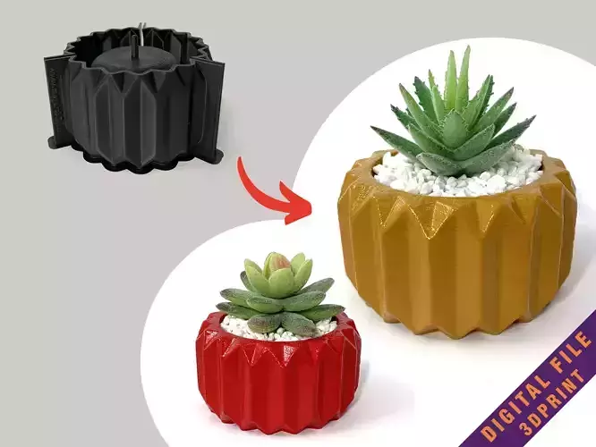 Geometry Pot mold - Include Pot file for print