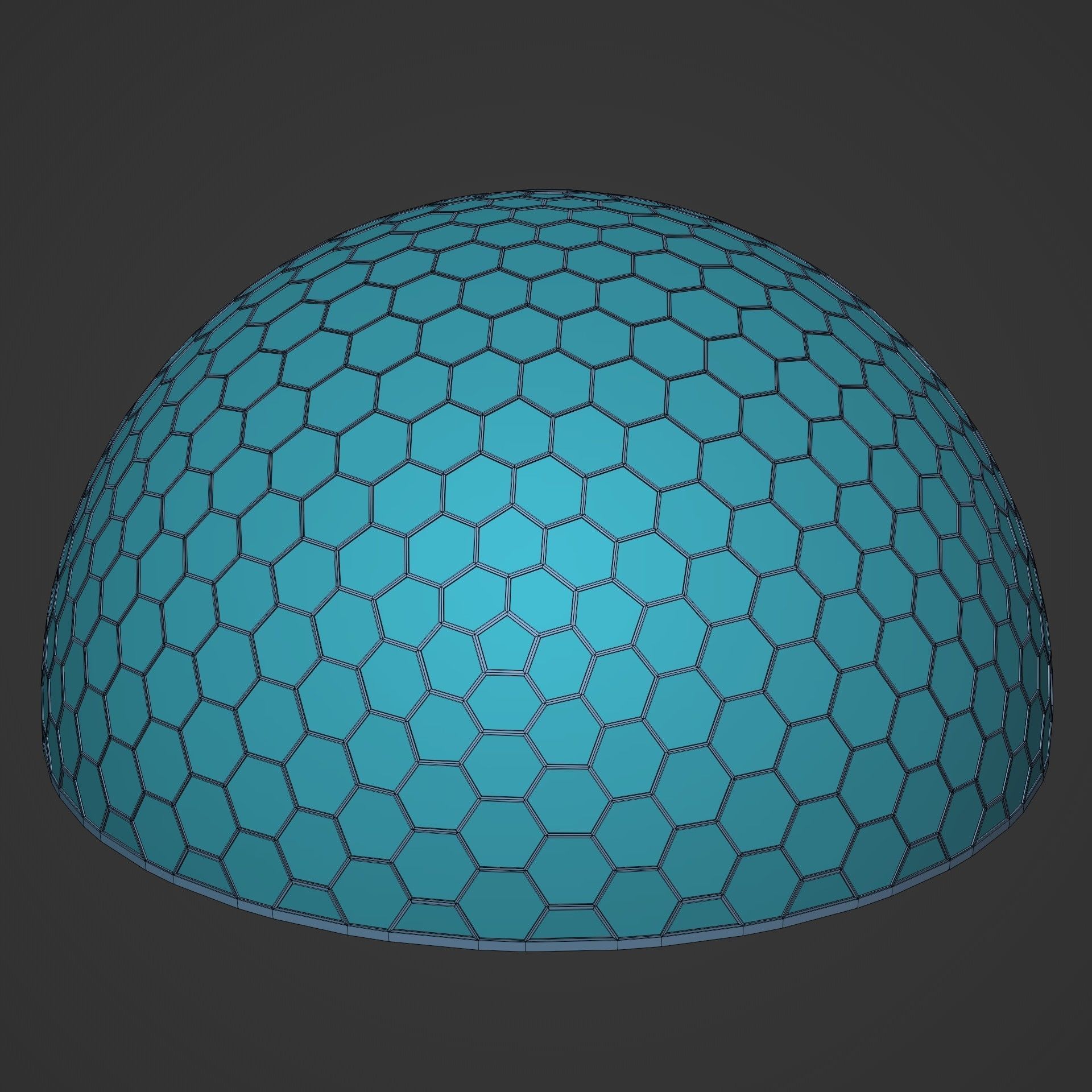 Geodesic Dome Low-poly 3D model_2