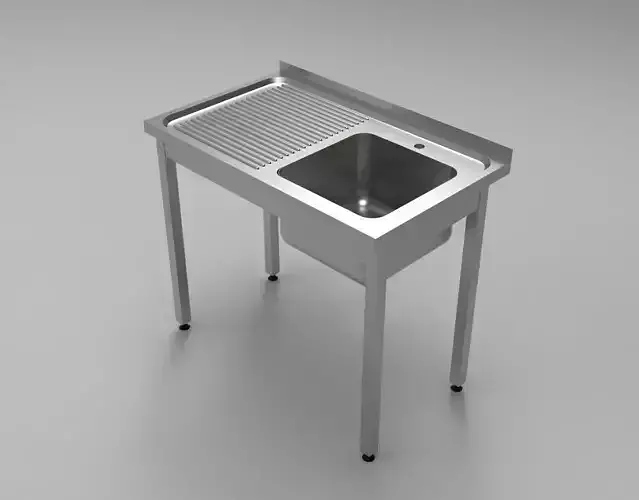 Gastronomic table with 1-bowl sink and drainer 1000x600x850 mm