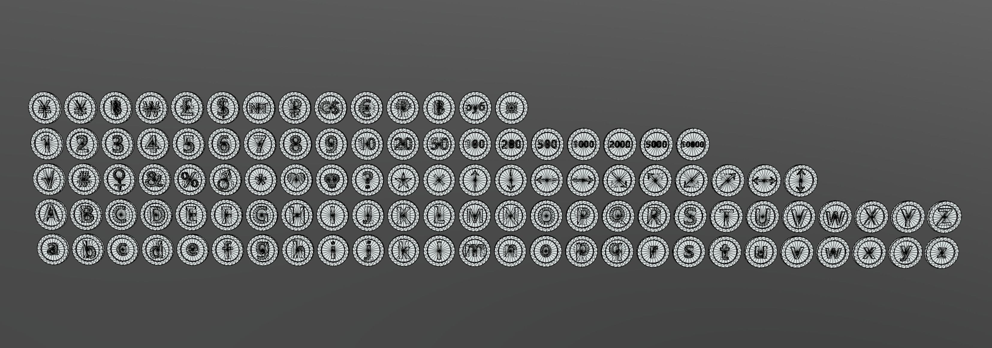 Coin Pack Low-poly 3D model_9