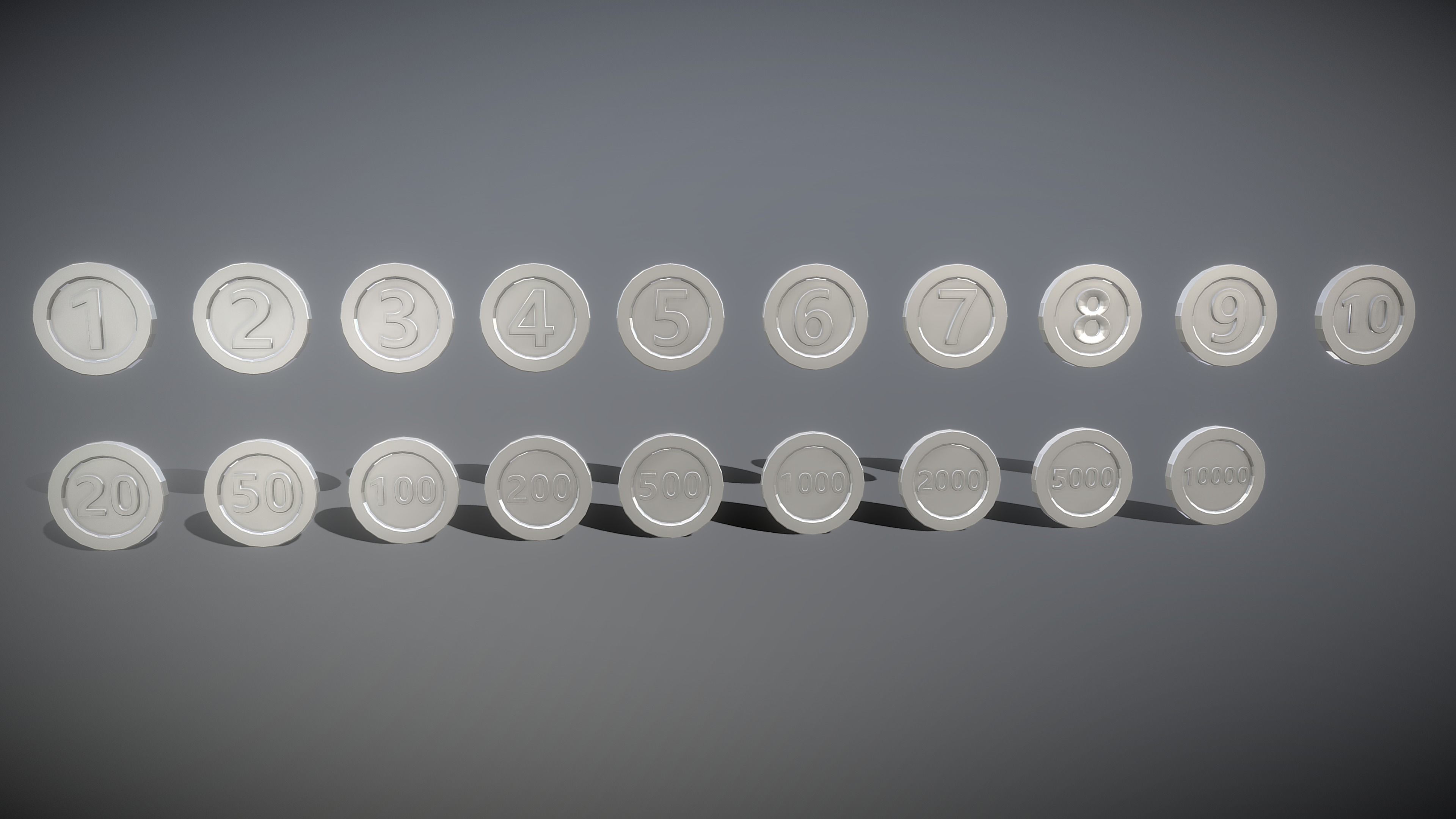 Coin Pack Low-poly 3D model_8