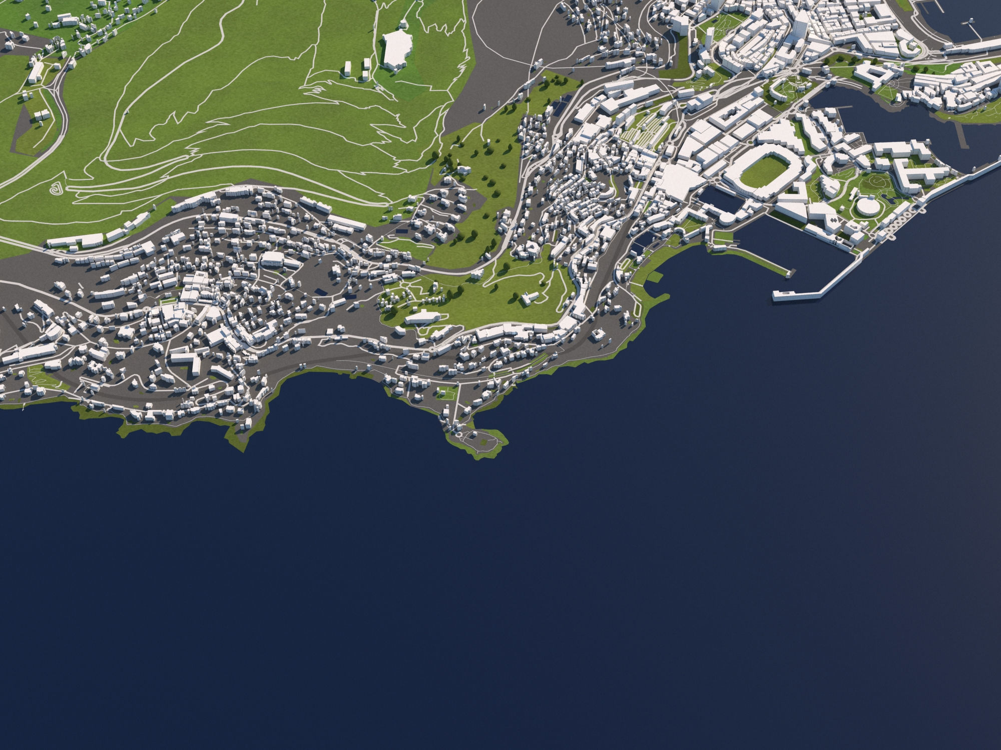 Monaco 50x50km 3D model_4