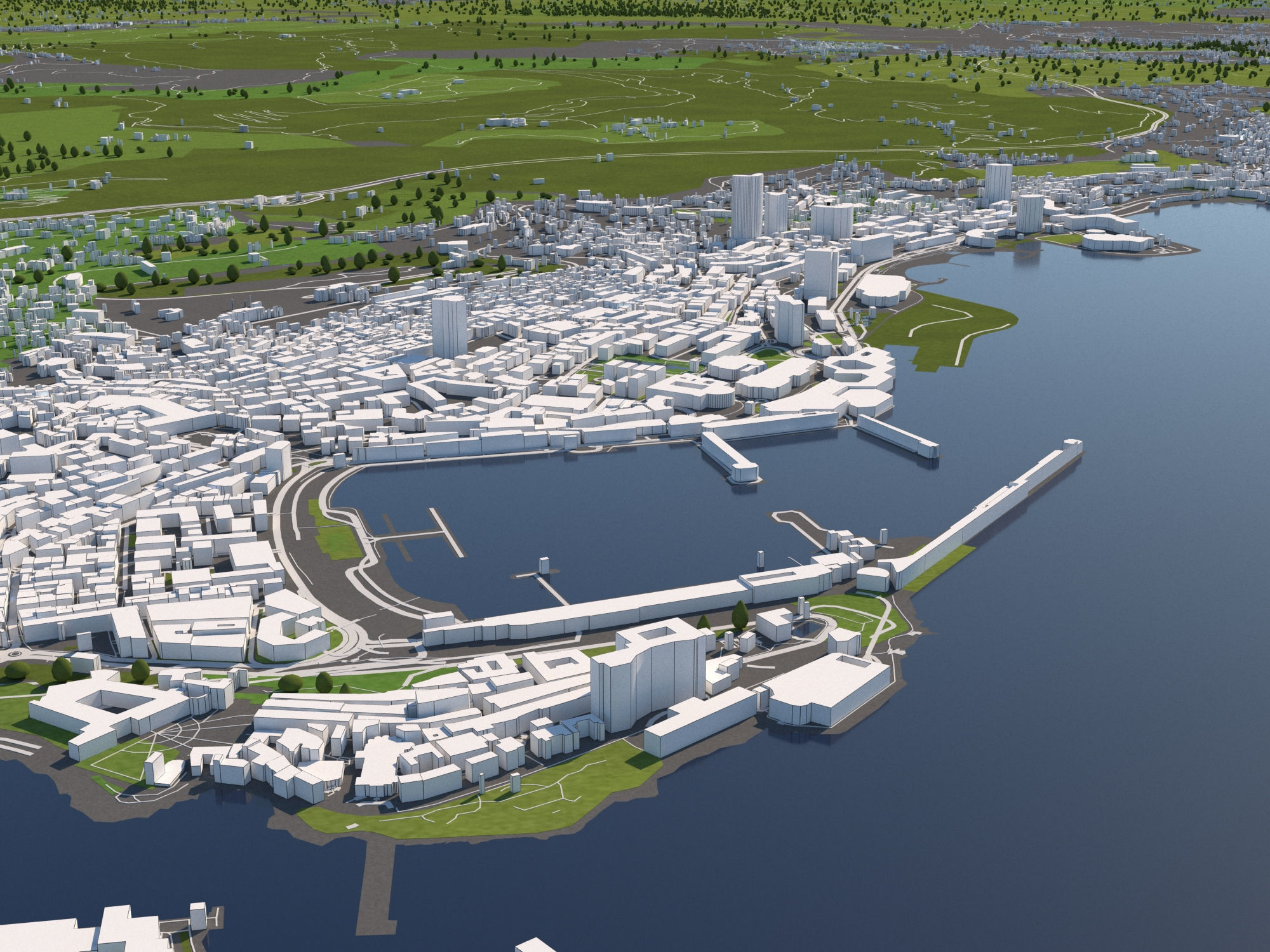 Monaco 50x50km 3D model_5