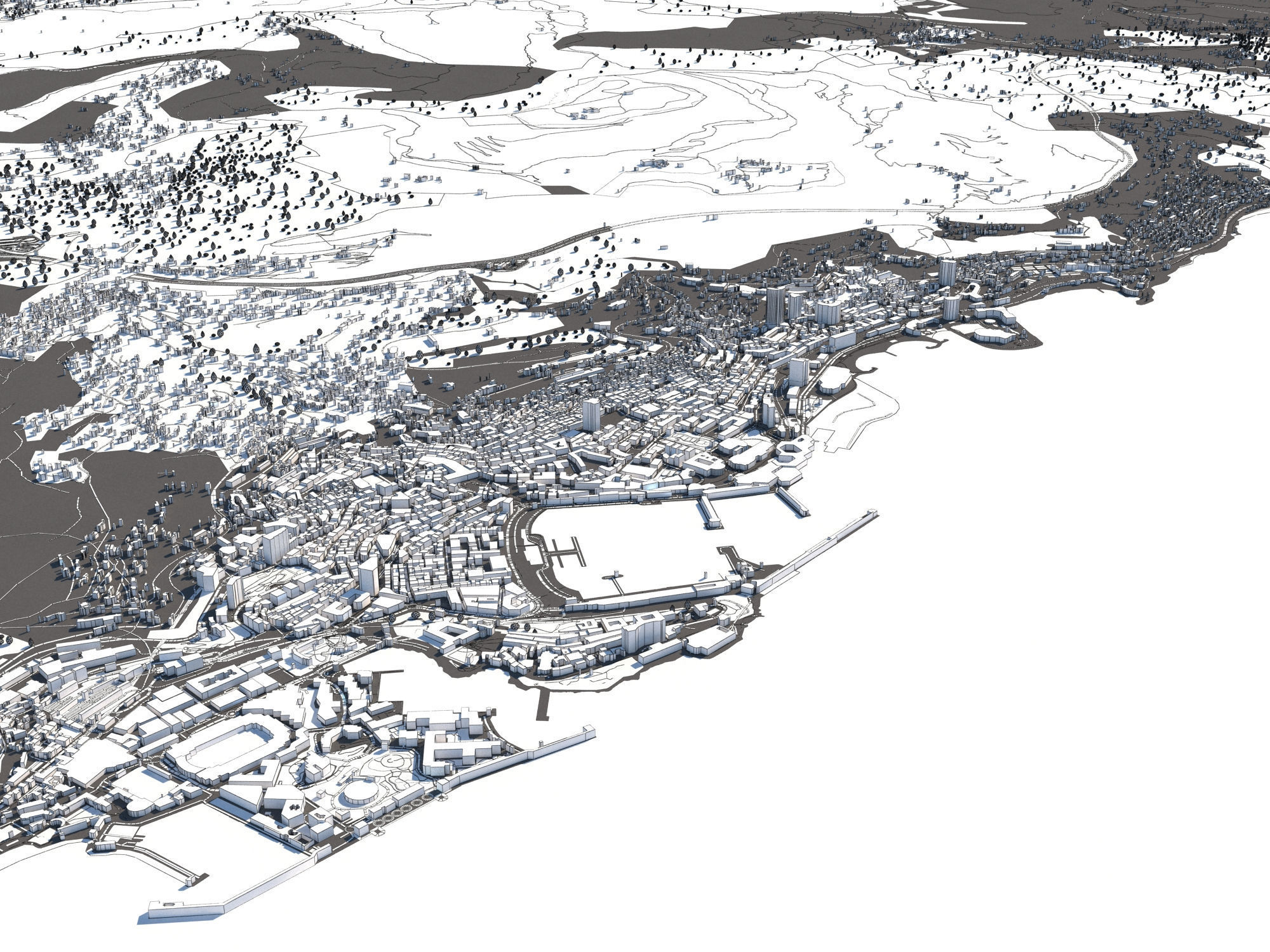 Monaco 50x50km 3D model_15