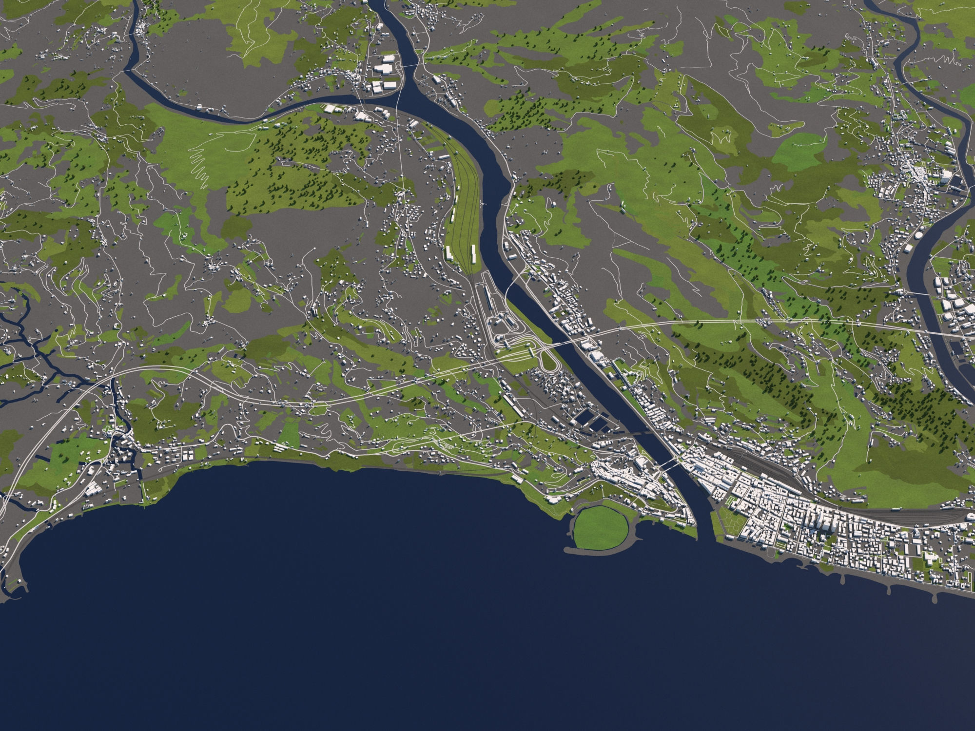 Monaco 50x50km 3D model_9
