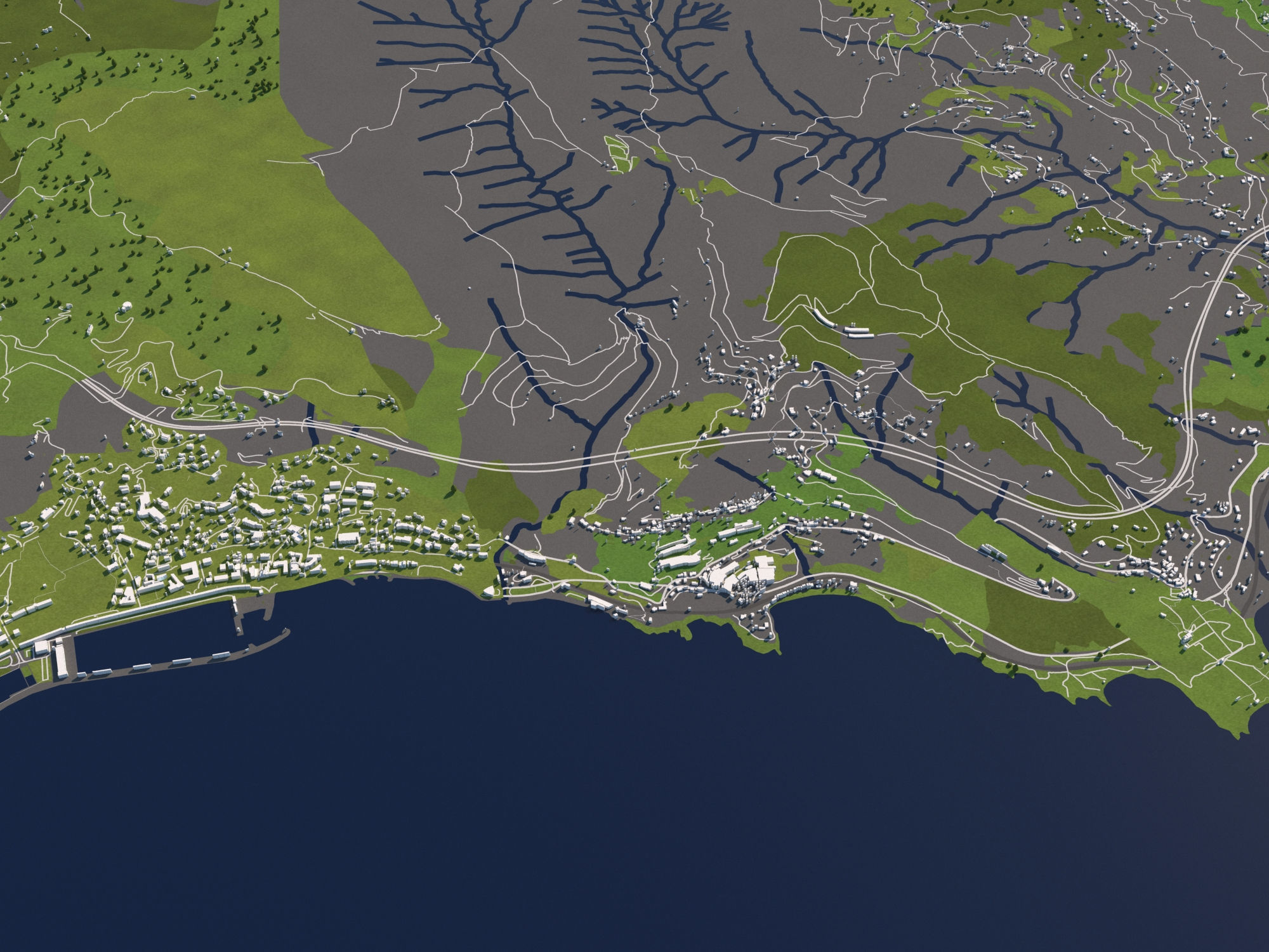 Monaco 50x50km 3D model_8
