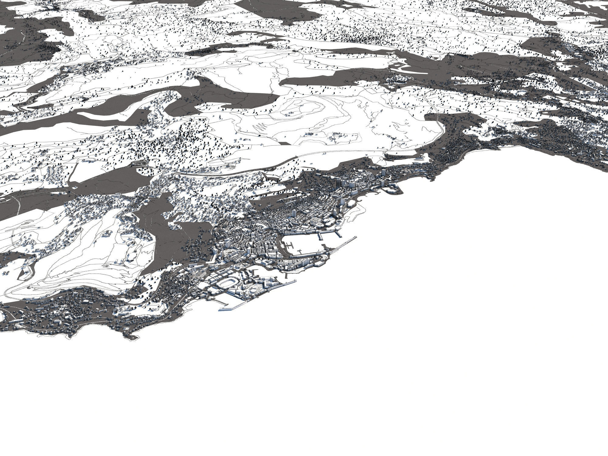 Monaco 50x50km 3D model_16