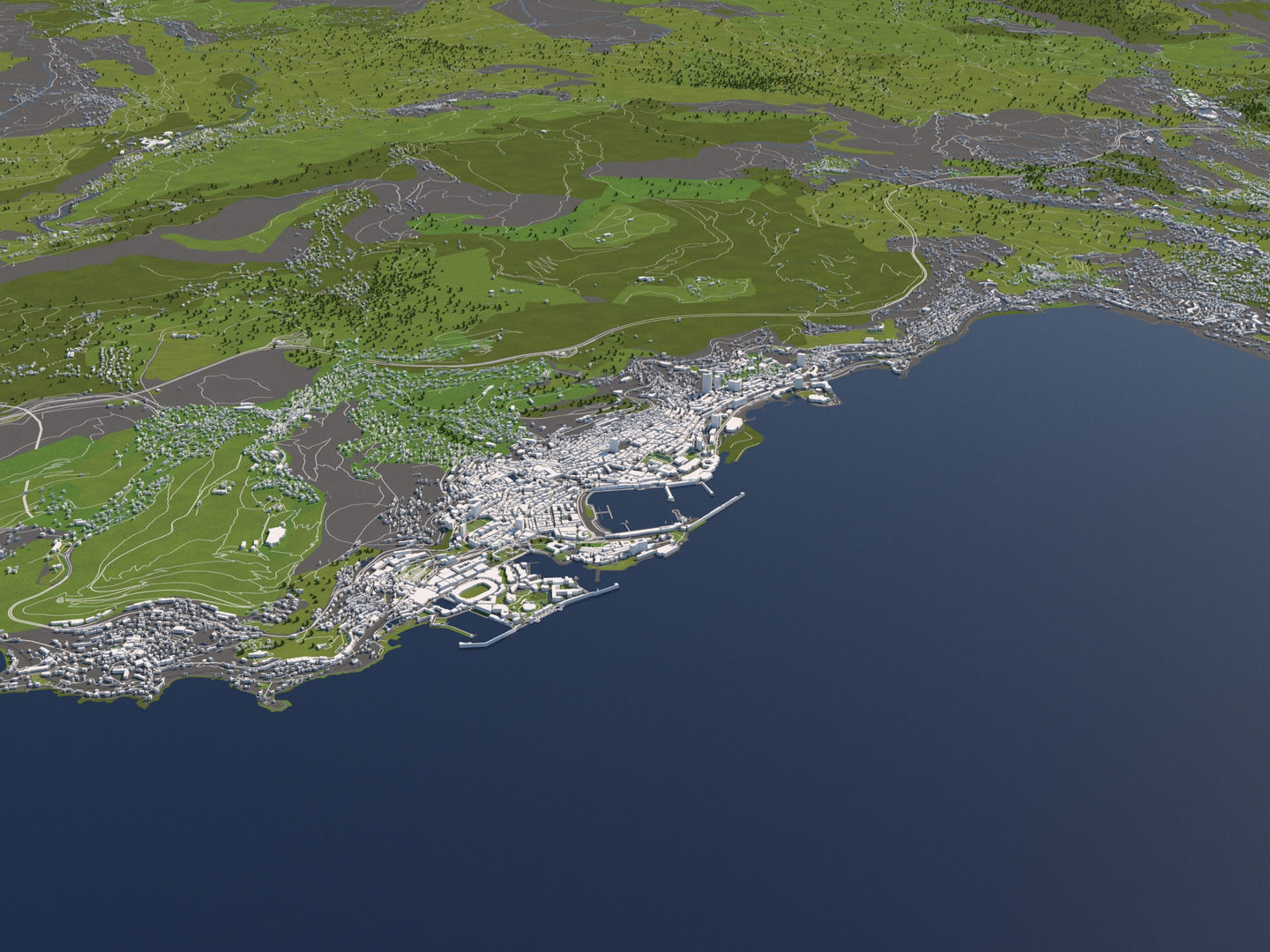 Monaco 50x50km 3D model_2