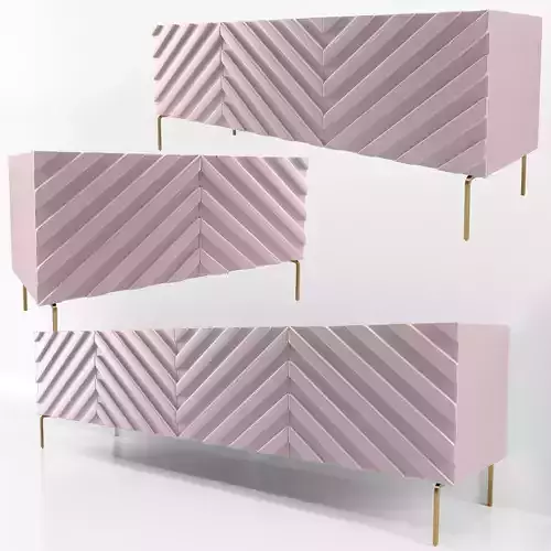 Decorative Chevron Console Blush Pink