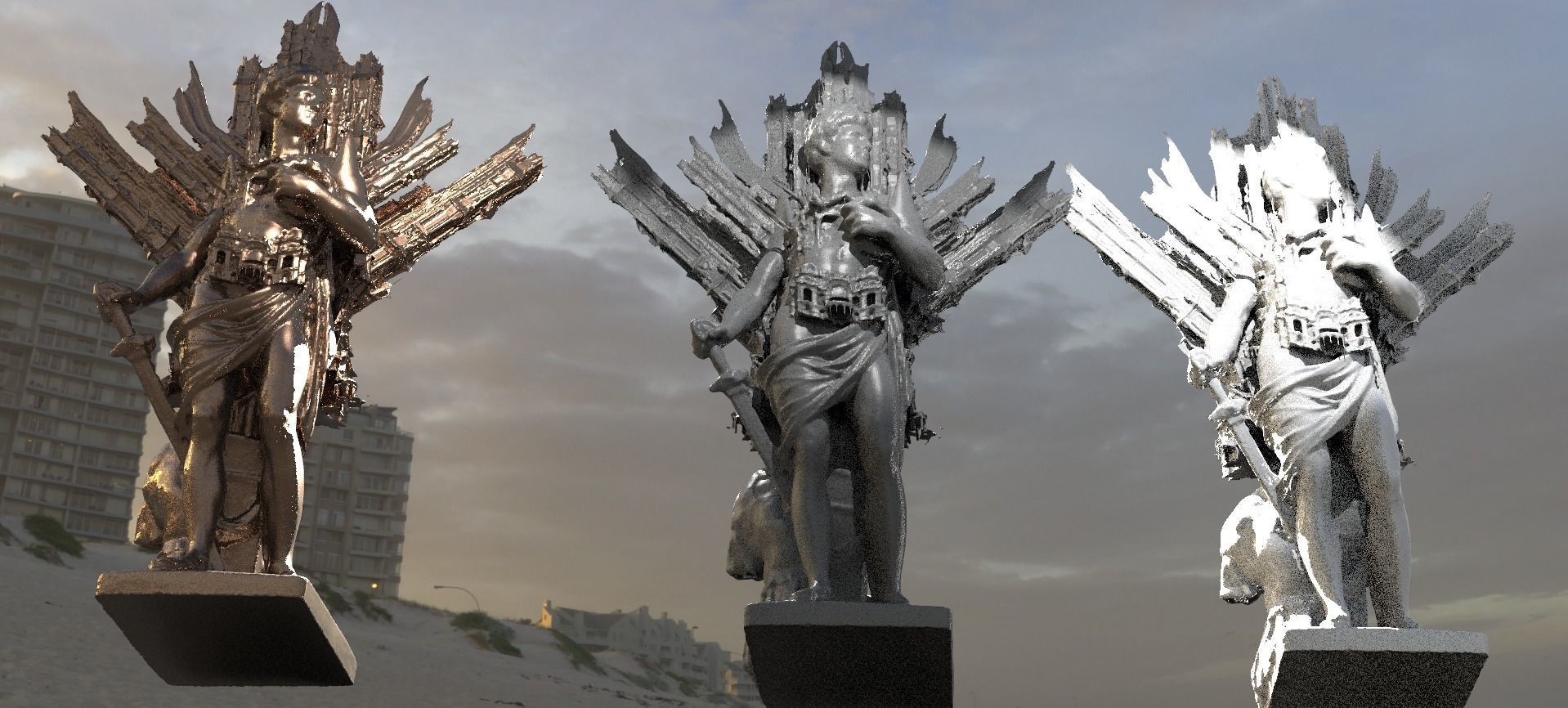 Roman God Mars Wide Wings  3D model_1