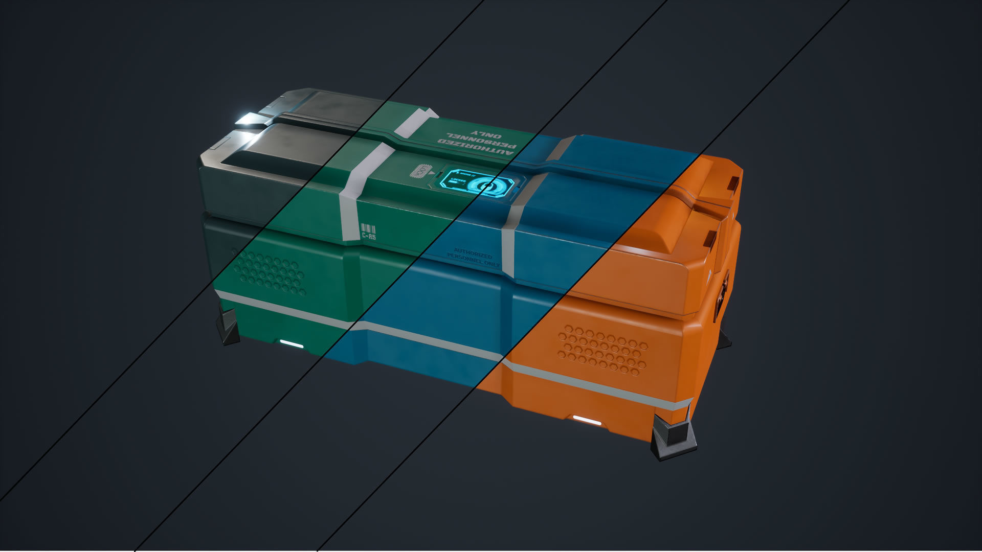 Animated Scifi Crate Low-poly 3D model_8