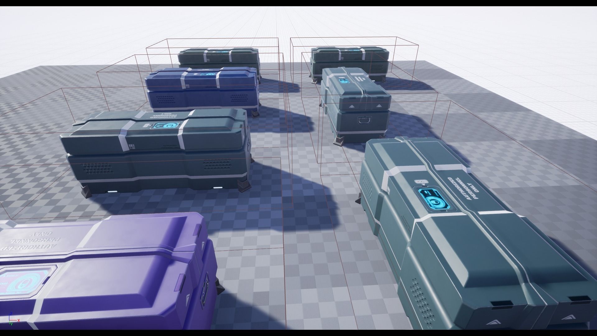 Animated Scifi Crate Low-poly 3D model_11