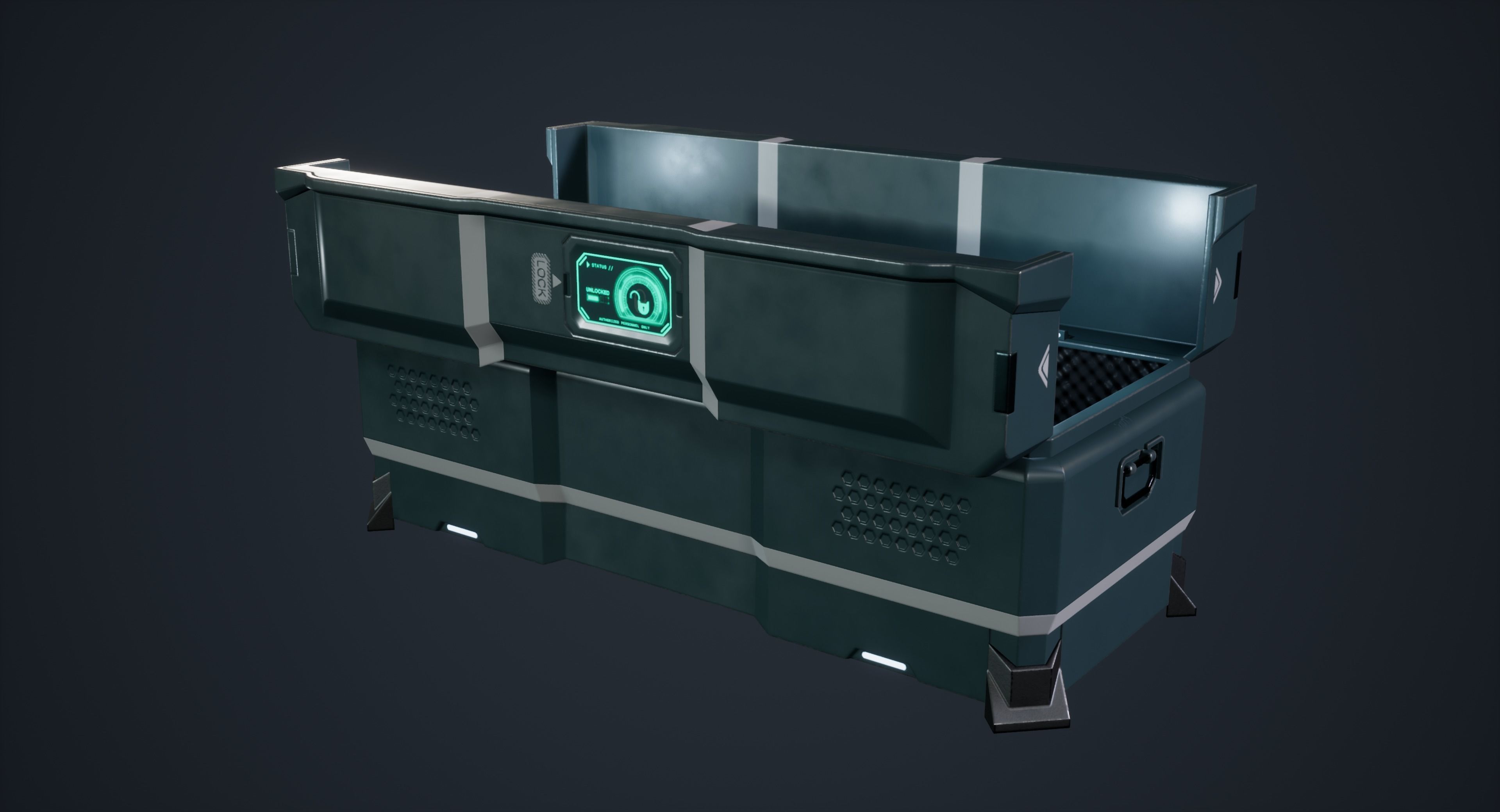 Animated Scifi Crate Low-poly 3D model_5