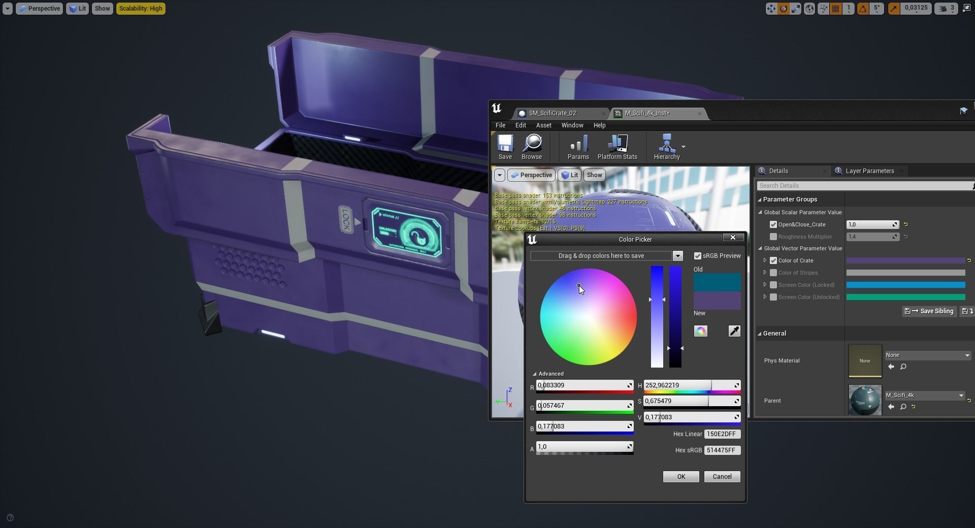 Animated Scifi Crate Low-poly 3D model_9