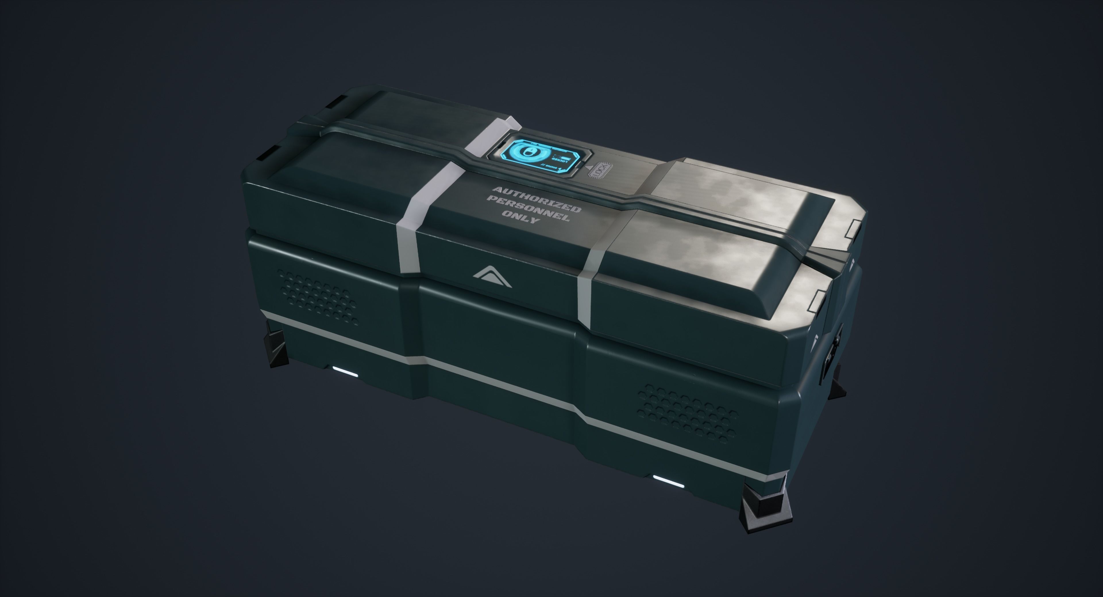 Animated Scifi Crate Low-poly 3D model_4