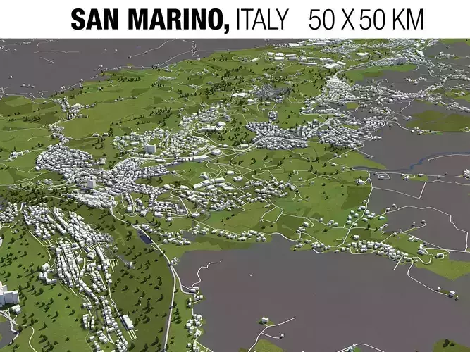 San Marino Italy 50x50km