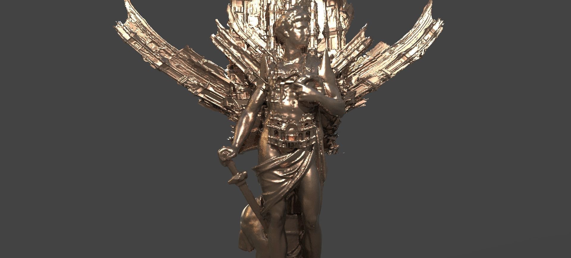 Roman God Mars Wide Wings 3  3D model_1