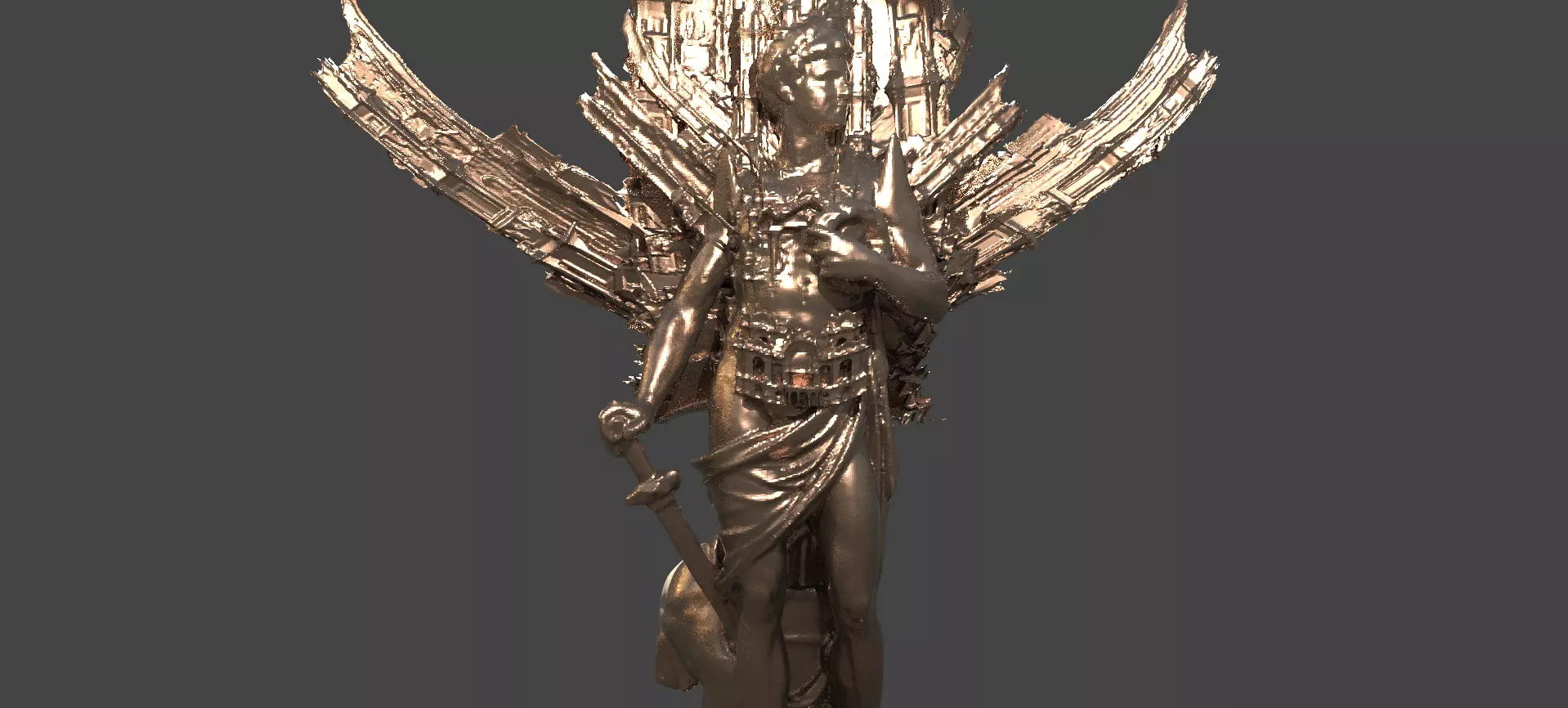 Roman God Mars Wide Wings 3  3D model_0