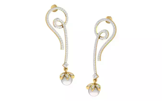 Women Drop Earrings 3dm STL OBJ FBX Renders Details