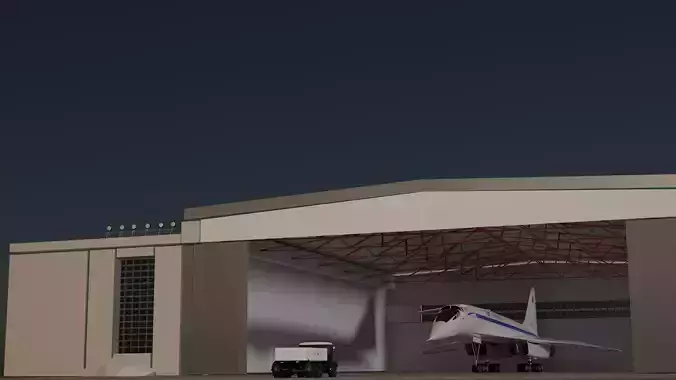 Hangar for airplanes 3D model