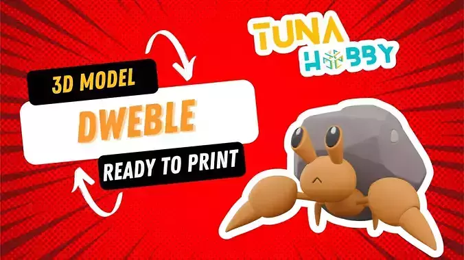 DWEBLE - FAN ART - POKEMON FIGURINE - 3D PRINT MODEL