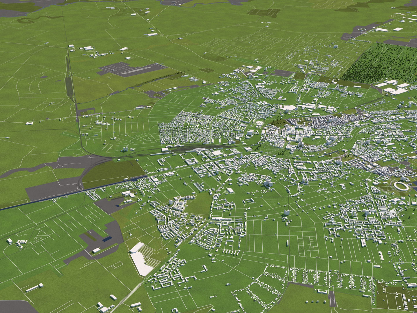 Timisoara Romania 50x50km 3D model_2