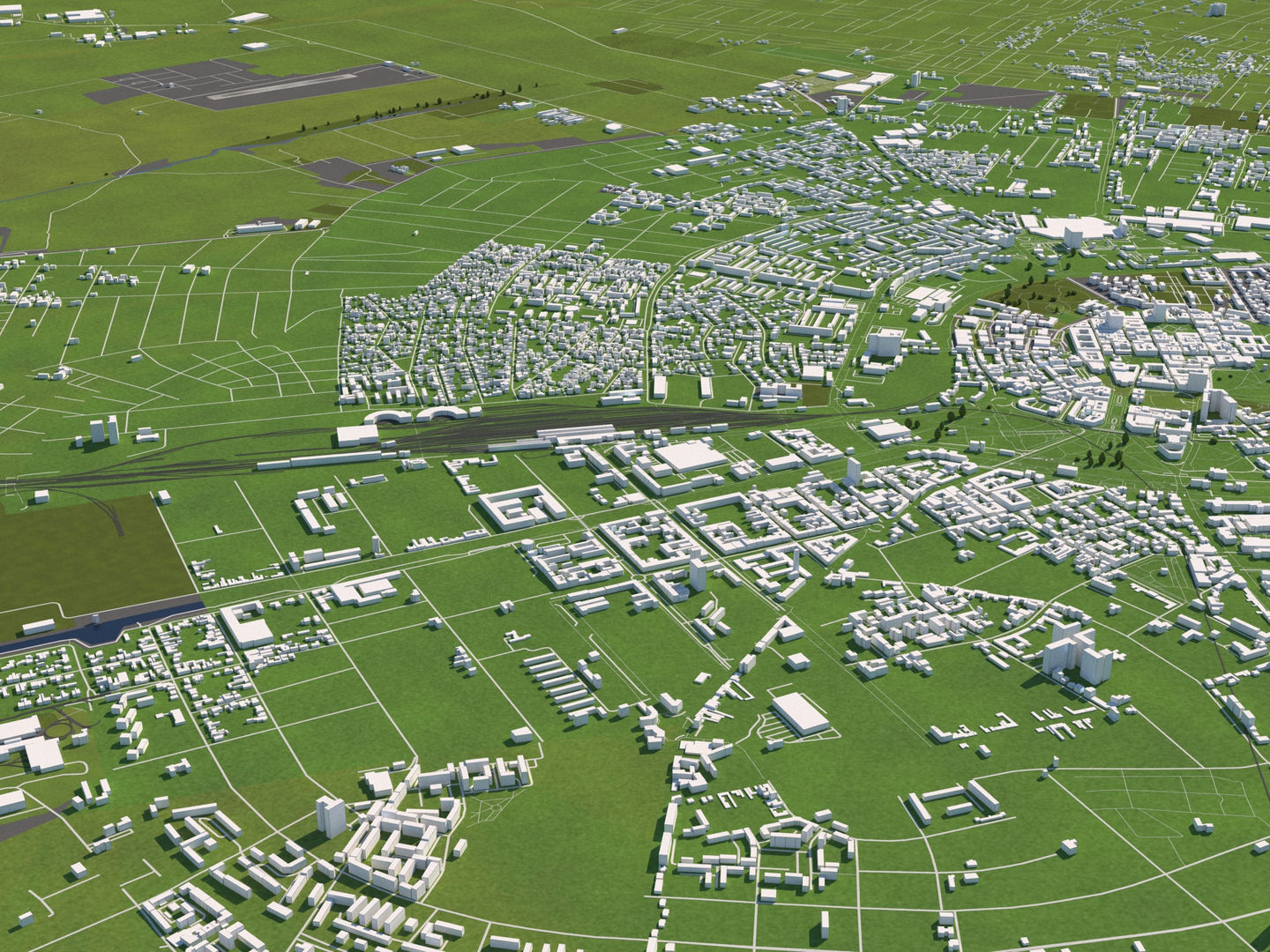 Timisoara Romania 50x50km 3D model_1