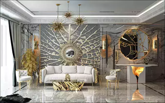 livingroom boca do lobo scene 3D model