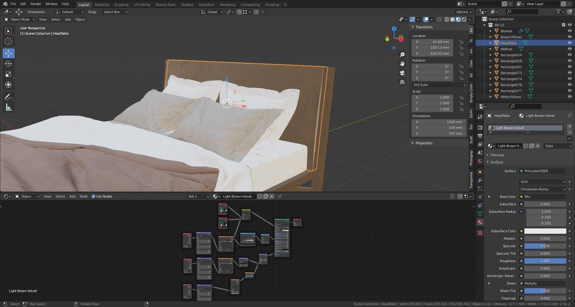 BD 22 Bed from Bartoli Design 3D model_7